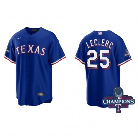 Men's Texas Rangers Jose Leclerc Royal 2023 World Series Champions Replica Jersey