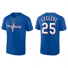 Men's Texas Rangers Jose Leclerc Royal 2023 World Series Champions T-Shirt