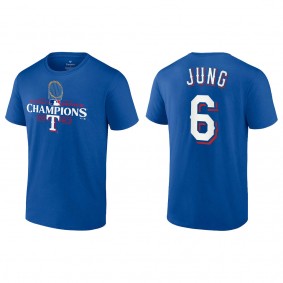 Men's Texas Rangers Josh Jung Royal 2023 World Series Champions T-Shirt