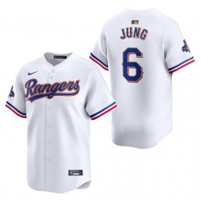 Men's Texas Rangers Josh Jung Nike White 2024 Gold Collection Limited Player Jersey