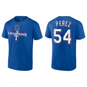 Men's Texas Rangers Martin Perez Royal 2023 World Series Champions T-Shirt