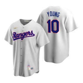 Texas Rangers Michael Young Nike White Cooperstown Collection Home Jersey