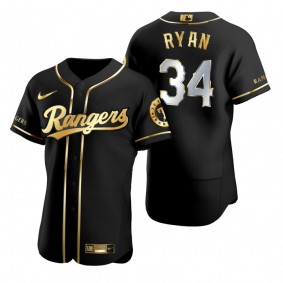 Texas Rangers Nolan Ryan Nike Black Golden Edition Authentic Jersey