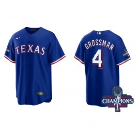 Men's Texas Rangers Robbie Grossman Royal 2023 World Series Champions Replica Jersey