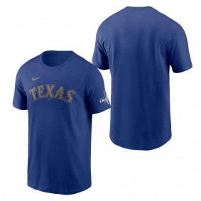 Men's Texas Rangers Nike Royal 2024 Gold Collection Wordmark T-Shirt