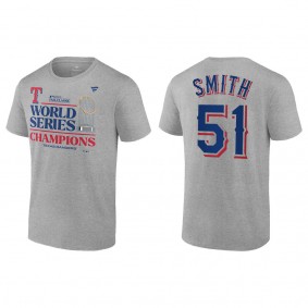 Men's Texas Rangers Will Smith Gray 2023 World Series Champions T-Shirt