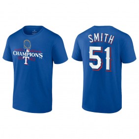 Men's Texas Rangers Will Smith Royal 2023 World Series Champions T-Shirt