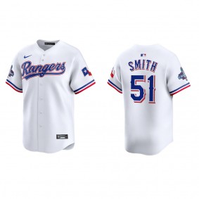 Men's Texas Rangers Will Smith White 2023 World Series Champions Limited Jersey