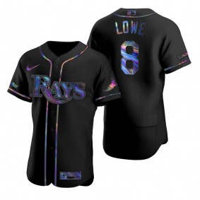 Tampa Bay Rays Brandon Lowe Nike Black Authentic Holographic Golden Edition Jersey