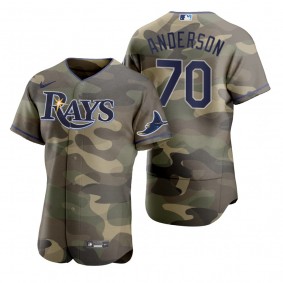 Tampa Bay Rays Nick Anderson Camo Authentic 2021 Armed Forces Day Jersey