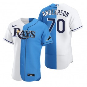Nick Anderson Tampa Bay Rays White Blue Split Two-Tone Jersey