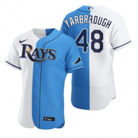 Ryan Yarbrough Tampa Bay Rays White Blue Split Two-Tone Jersey