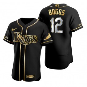 Tampa Bay Rays Wade Boggs Nike Black Gold Edition Authentic Jersey