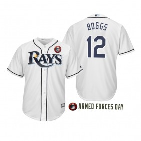 2019 Armed Forces Day Wade Boggs Tampa Bay Rays White Jersey