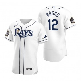 Men's Tampa Bay Rays Wade Boggs Nike White 2020 World Series Authentic Jersey