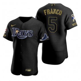 Tampa Bay Rays Wander Franco All Black 2021 Salute to Service Jersey