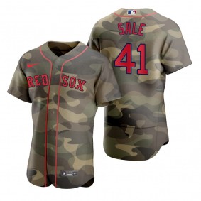 Boston Red Sox Chris Sale Camo Authentic 2021 Armed Forces Day Jersey
