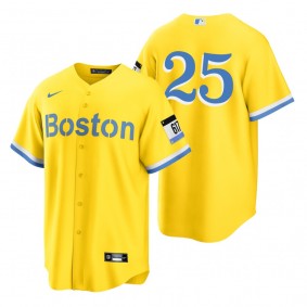 Boston Red Sox Don Baylor Gold Light Blue 2021 City Connect Replica Jersey