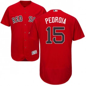 Male Boston Red Sox #15 Dustin Pedroia Scarlet Flexbase Collection Jersey