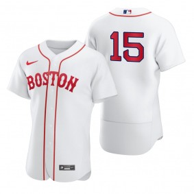Men's Boston Red Sox Dustin Pedroia White 2021 Patriots' Day Authentic Jersey