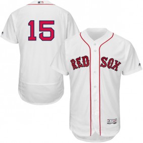 Male Boston Red Sox #15 Dustin Pedroia White Flexbase Collection Jersey