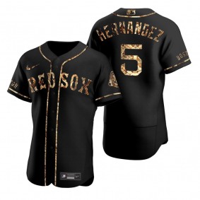 Boston Red Sox Enrique Hernandez Nike X Renzo Cardoni Black Python Skin Authentic Jersey