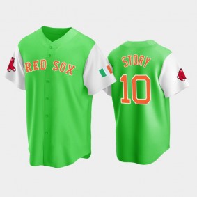 Trevor Story Red Sox 2022 Irish Heritage Jersey Green
