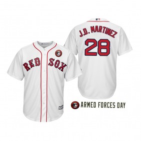 2019 Armed Forces Day J.D. Martinez Boston Red Sox White Jersey
