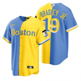 Boston Red Sox Jackie Bradley Jr. Blue Gold City Connect Split Jersey