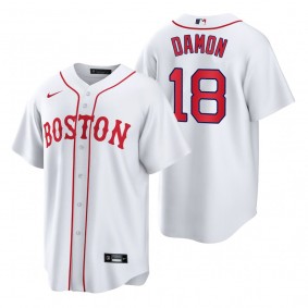 Boston Red Sox Johnny Damon White 2021 Patriots' Day Replica Jersey
