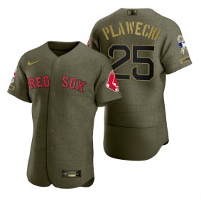 Boston Red Sox Kevin Plawecki Green 2021 Salute to Service Digital Camo Jersey