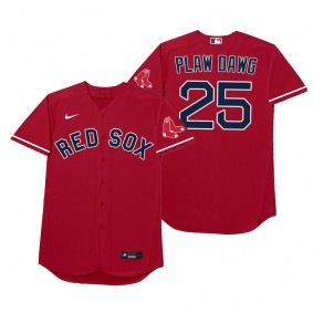 Boston Red Sox Kevin Plawecki Plaw Dawg Red 2021 Players' Weekend Nickname Jersey