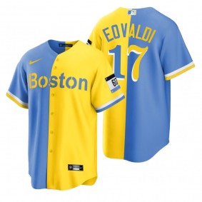 Boston Red Sox Nathan Eovaldi Blue Gold City Connect Split Jersey