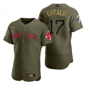 Boston Red Sox Nathan Eovaldi Green 2021 Salute to Service Digital Camo Jersey