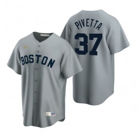 Boston Red Sox Nick Pivetta Nike Gray Cooperstown Collection Road Jersey