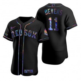 Boston Red Sox Rafael Devers Nike Black Authentic Holographic Golden Edition Jersey