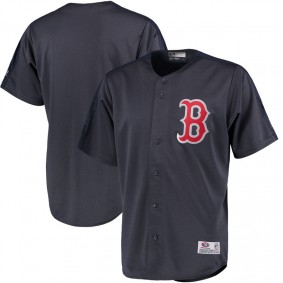 Male Boston Red Sox Stitches Charcoal Button Down Hot Corner Polyester Jersey