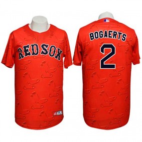 Male Boston Red Sox #2 Xander Bogaerts Conventional 3D Version Red Jersey