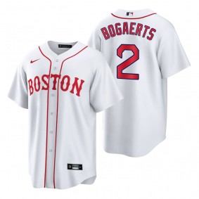 Boston Red Sox Xander Bogaerts White 2021 Patriots' Day Replica Jersey