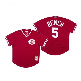 Cincinnati Reds Johnny Bench Red 1983 Authentic BP Mesh Jersey