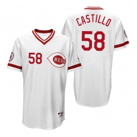 Reds Luis Castillo White 1976 Turn Back the Clock Throwback Jersey