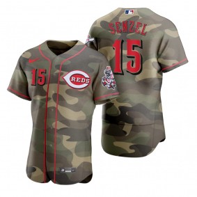 Cincinnati Reds Nick Senzel Camo Authentic 2021 Armed Forces Day Jersey