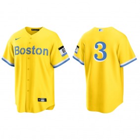 Red Sox Reese McGuire Gold Light Blue City Connect Replica Jersey