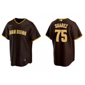 Men's San Diego Padres Robert Suarez Brown Replica Road Jersey