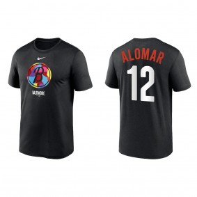 Roberto Alomar Baltimore Orioles Black 2023 City Connect Large Logo T-Shirt
