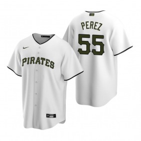 Men's Pittsburgh Pirates Roberto Perez Nike White Replica Alternate Jersey