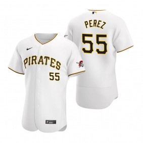 Men's Pittsburgh Pirates Roberto Perez White Authentic Home Jersey