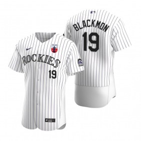 Men's Colorado Rockies Charlie Blackmon Nike White Purple Negro Leagues Authentic Jersey