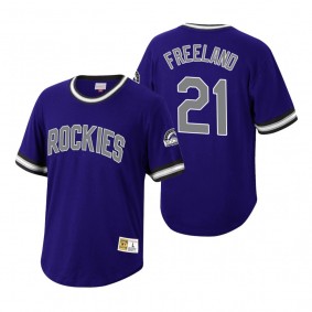 Colorado Rockies Kyle Freeland Mitchell & Ness Purple Cooperstown Collection Wild Pitch Jersey T-Shirt