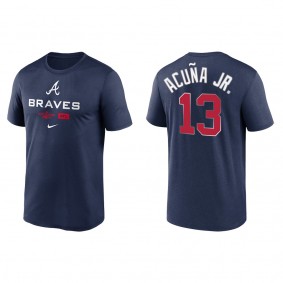Ronald Acuna Jr. Atlanta Braves Navy 2022 Postseason Authentic Collection Dugout T-Shirt
